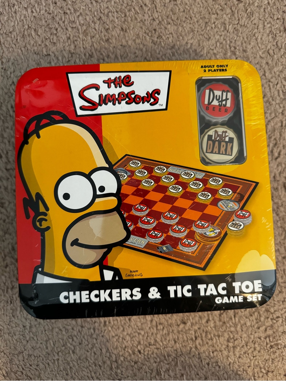 The Simpsons Checkers & Tic Tac Toe Game Set - Yellow/Red